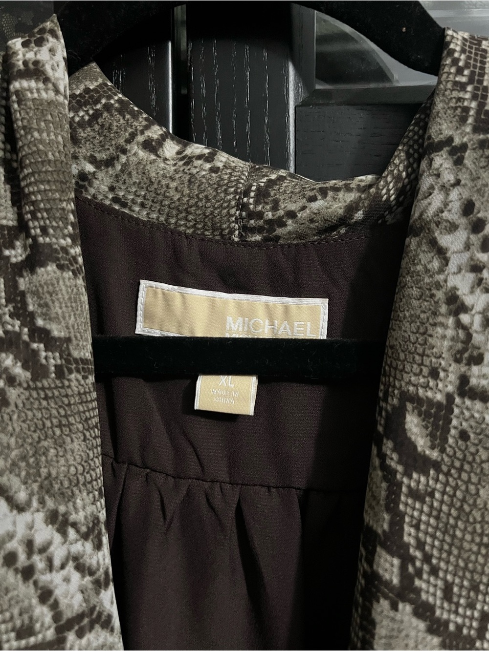 Michael Kors Sleeveless Snake-Print Cowl Neck Top - Picture 4 of 5